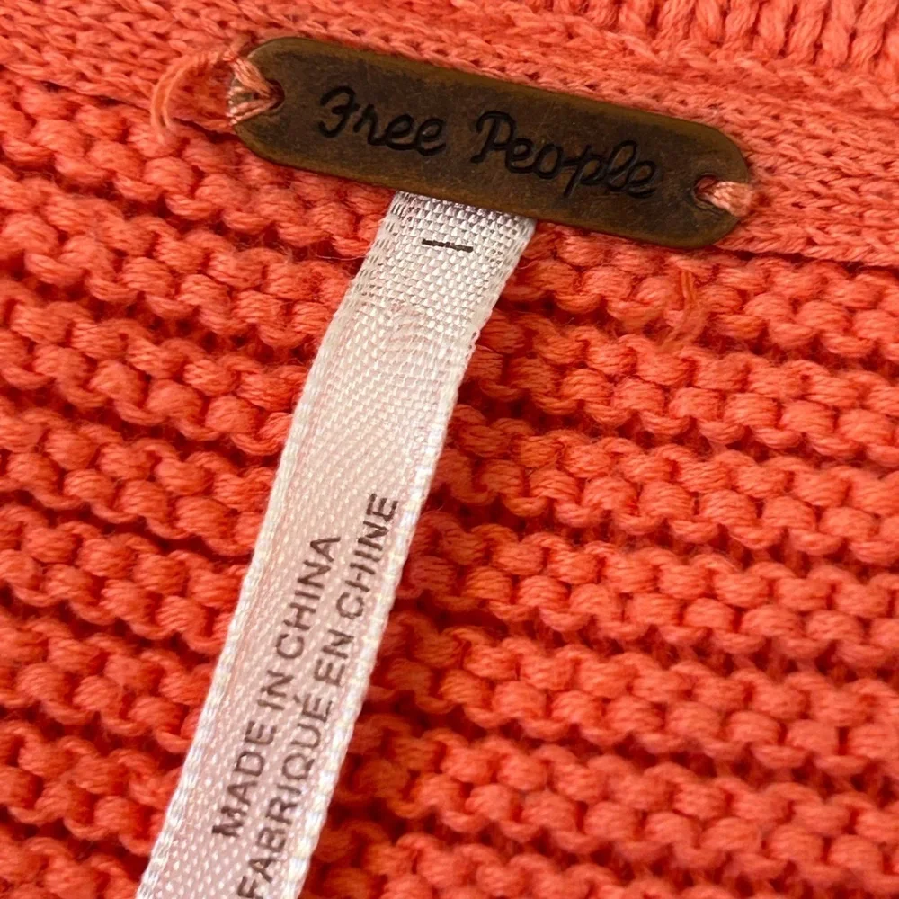 EUC Free People La Brea V-Neck Sweater Orange Size XS